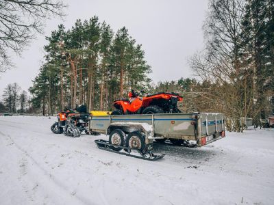 Anhänger-Ski 2 Achsanhänger einstellbarer Breite Straße & Offroad Reifen